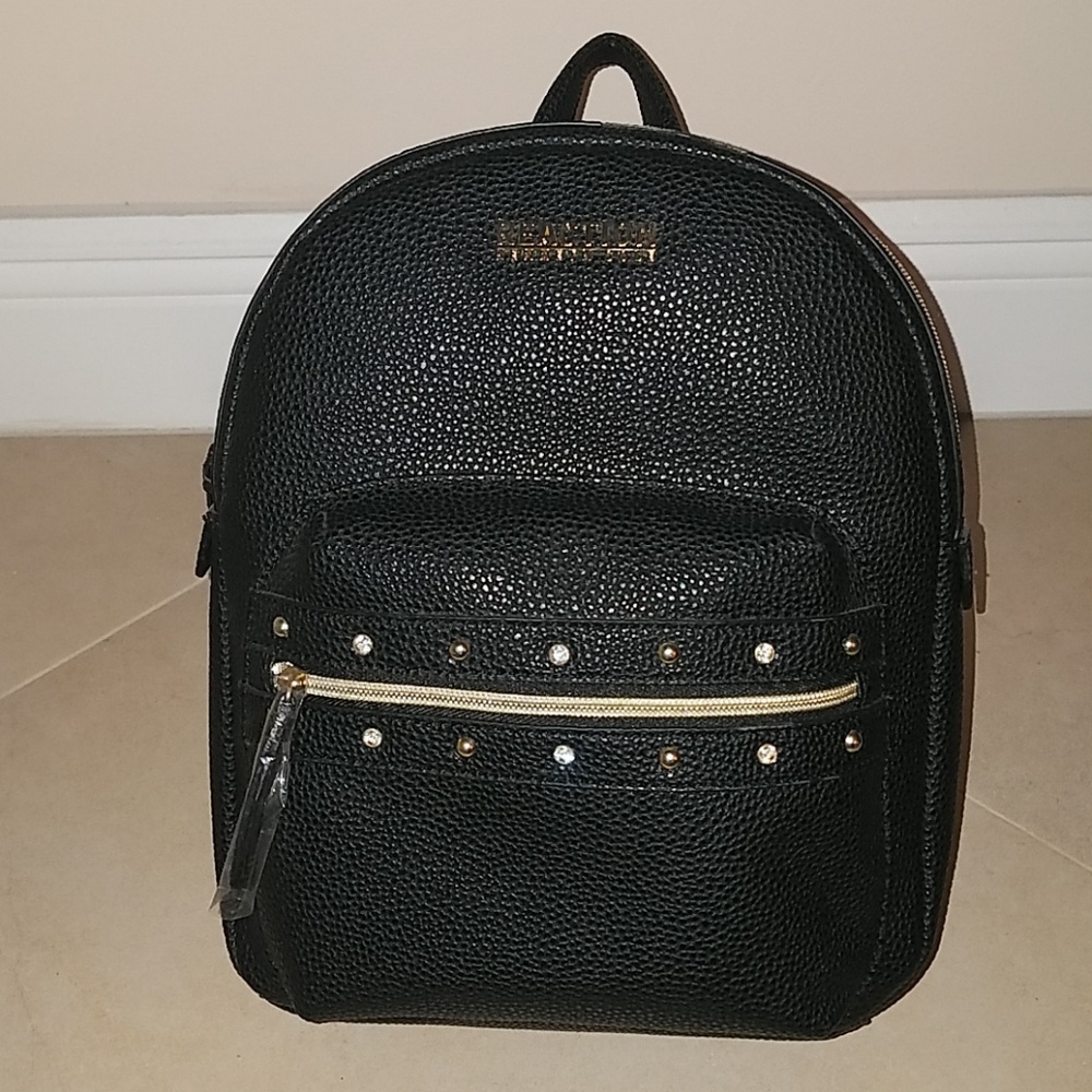 Reaction Kenneth Cole Gold Studded Black Backpack